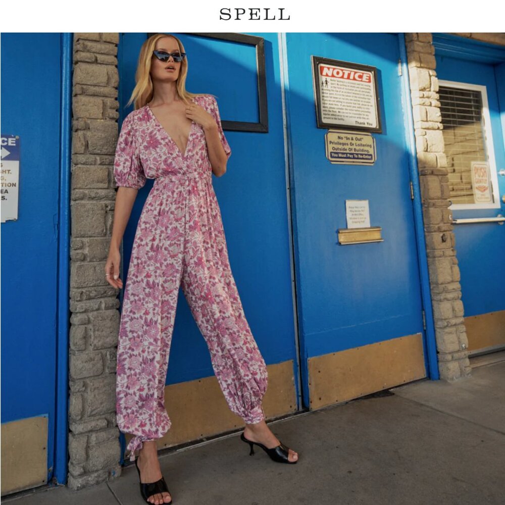 Spell - Mossy Jumpsuit Lilac - Womens - NWT - S